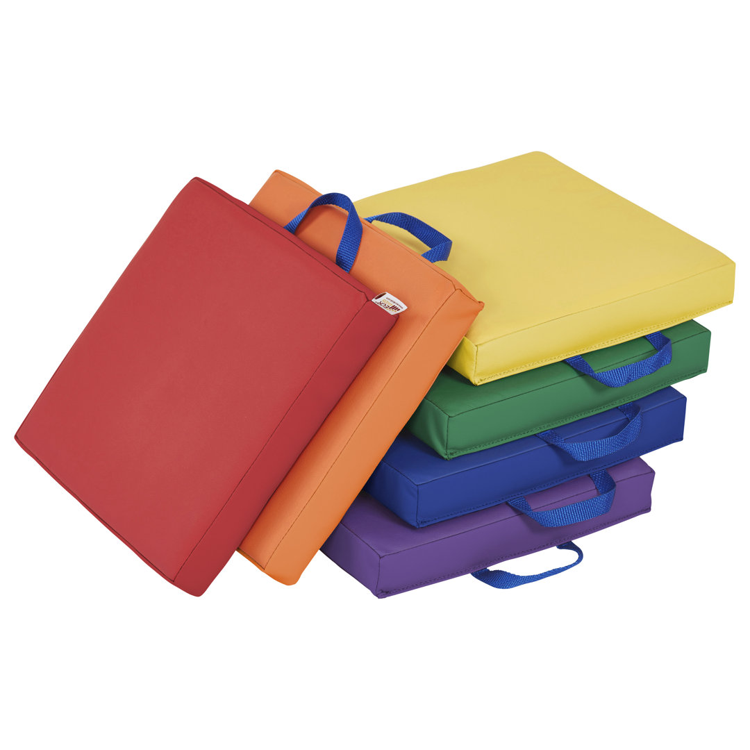 Softzone ECR4Kids SoftZone Floor Cushions, Square, Flexible Seating, 6-Piece (Set of 6) ECR4Kids 