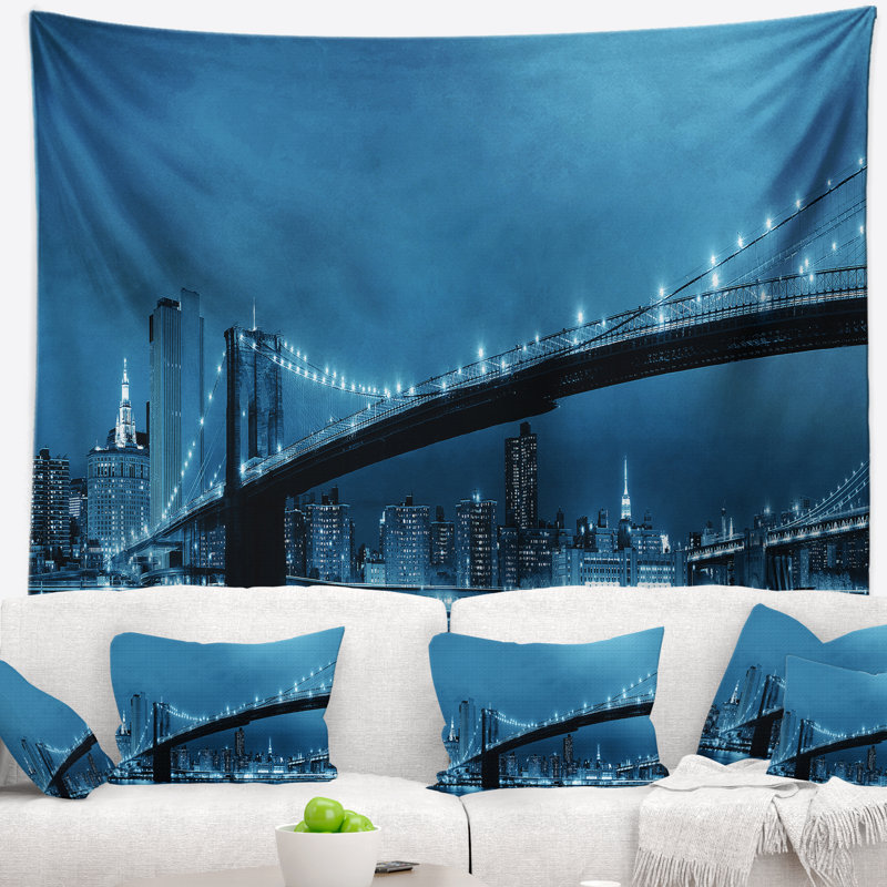 Tapisserie «Cityscape Manhattan Downtown Urban View», H 50 po x l 60 po