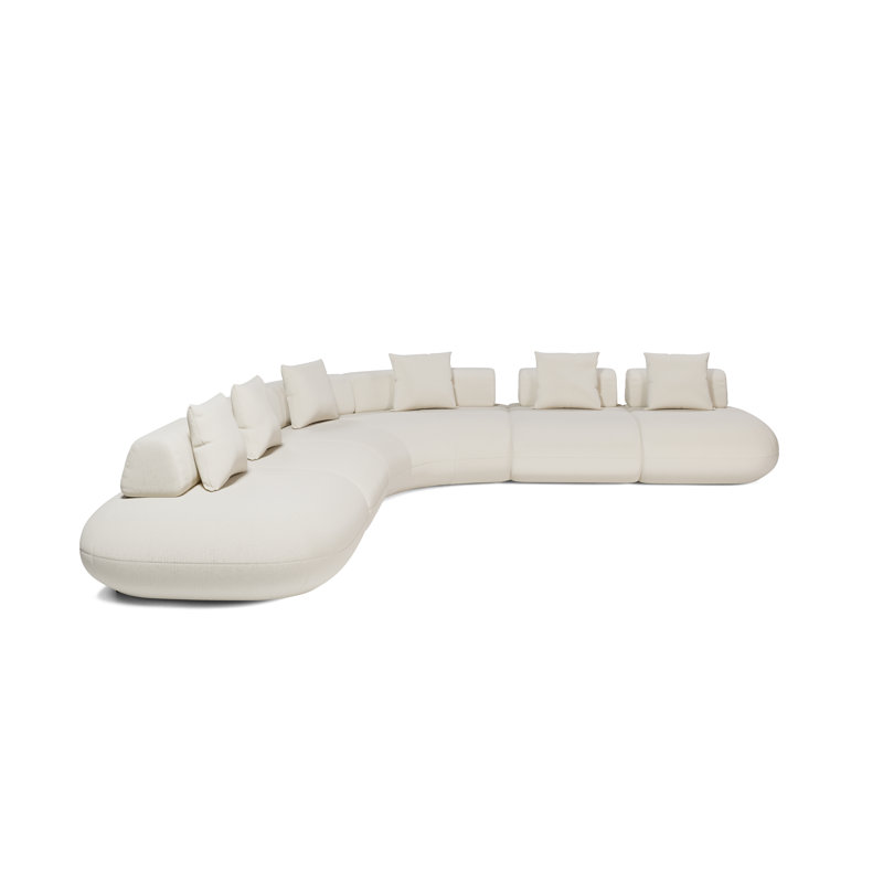 Messina Modular Sofa 05 In Vainilla Bouclet, 29" H x 154" W x 154" D