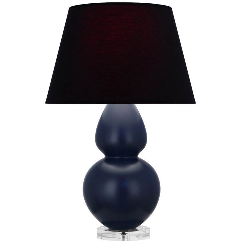 Lampe de table matte à double gourde, Marine, Noir / Rouge