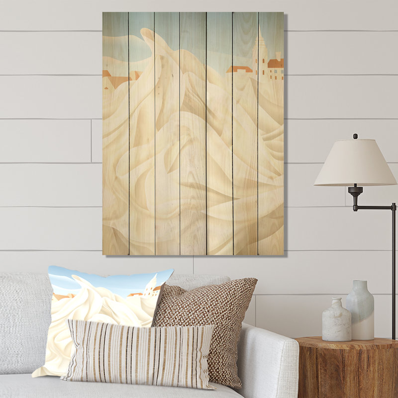 White Faith In Church - Église sur bois, H 44 po x l 34 po