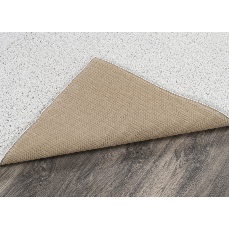 Tapis blanc uni en polypropylène Nobuyo, Rectangle 4 pi x 6 pi