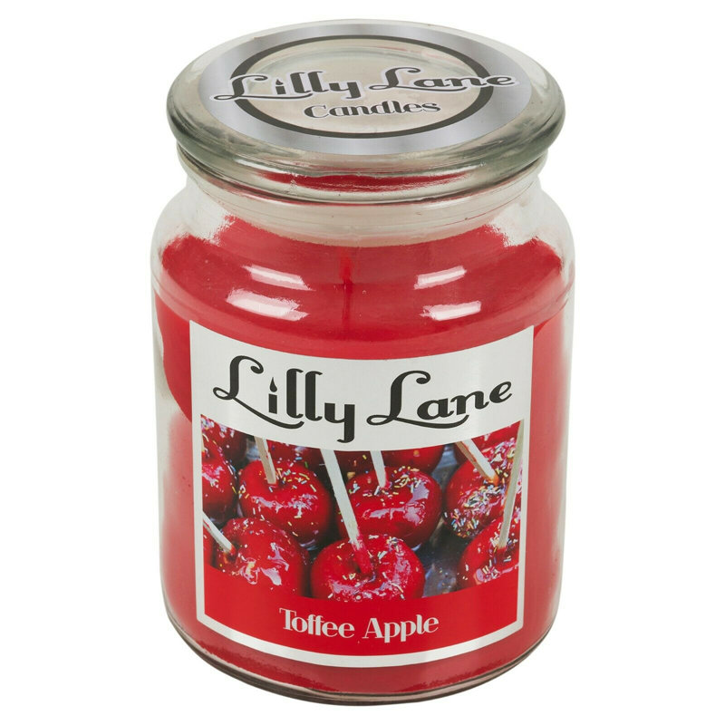 Toffee Apple Scented Jar Candle with Glass Holder