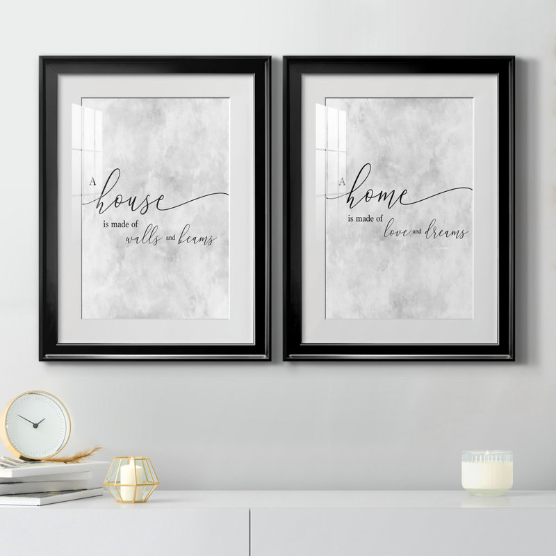 " A House " 2 - Pieces, White, Black Paper, 30" H x 22" W x 1" D