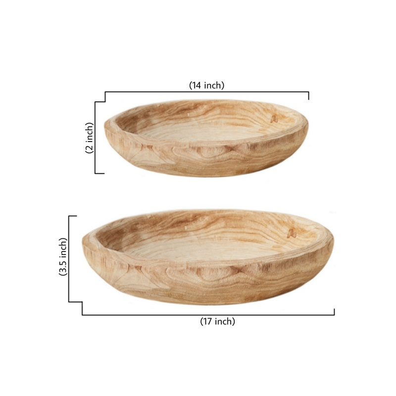 Small Natural Paulownia Wood Decorative Serving Tray