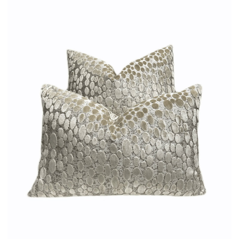 Housse de coussin ovale en velours, H 20 po x l 20 po, Blanc