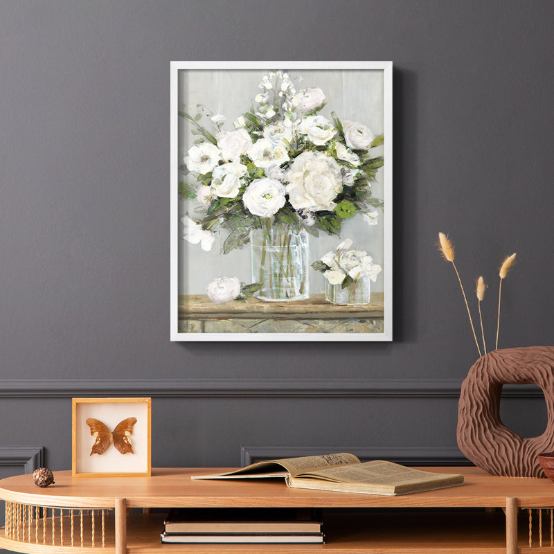 Cottage Framed Print - Solid Wood, 20" H x 16" W, White