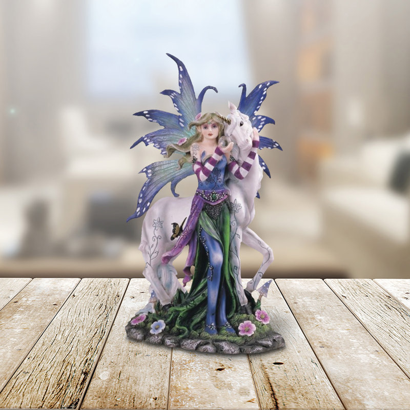 Figurine fée 10 "avec licorne