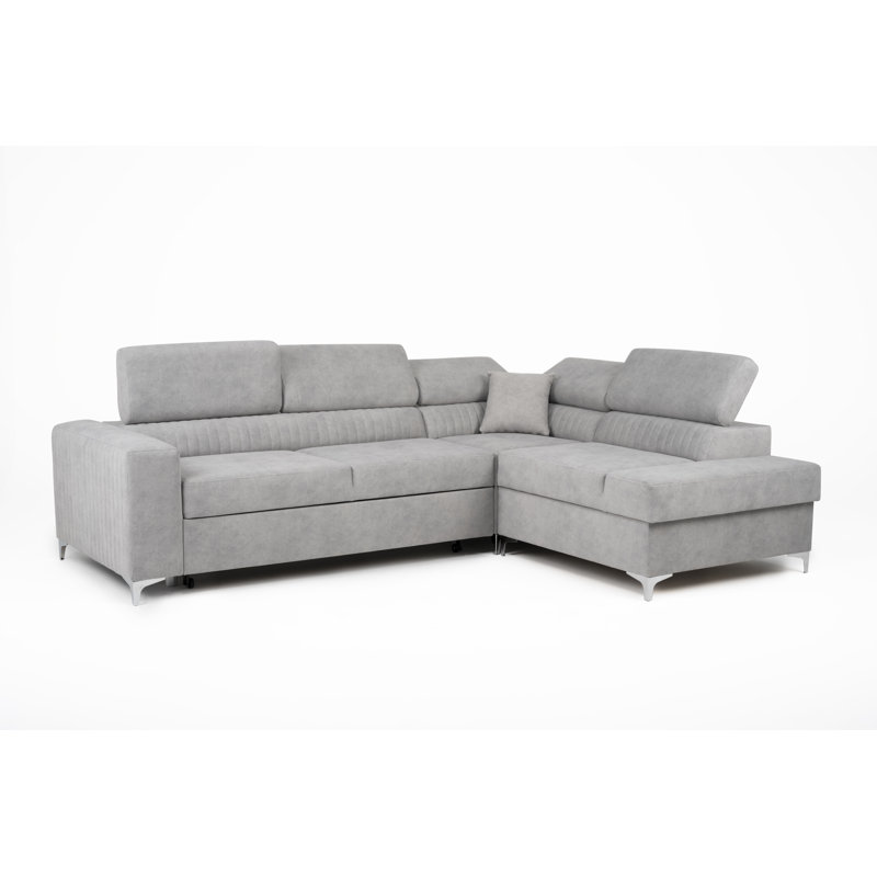 Lauren Corner Sofa Bed, Silver, Right Hand Facing