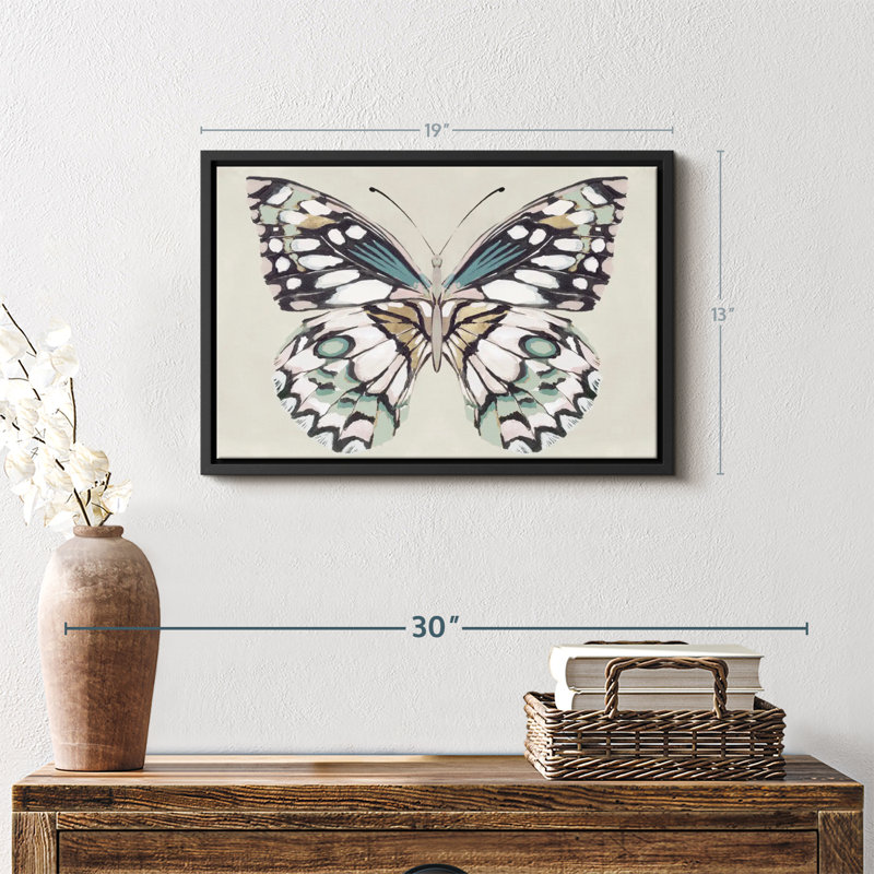 Reproduction sur toile «Butterfly's Kiss I», H 13 po x l 19 po