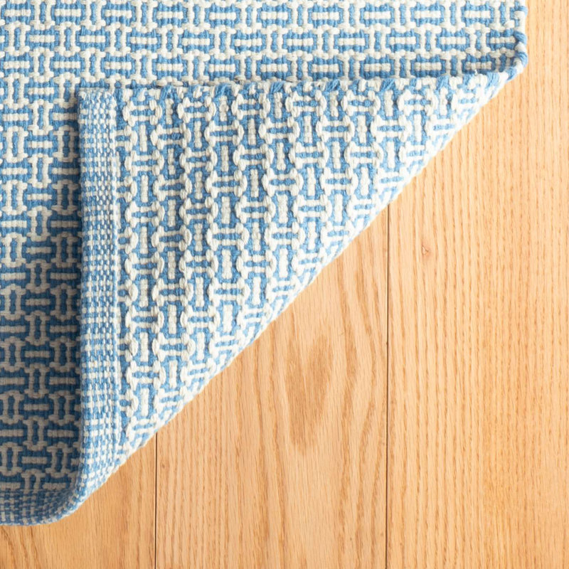 Miss Muffet Handwoven Cotton Rug, Rectangle 3' x 5', French Blue