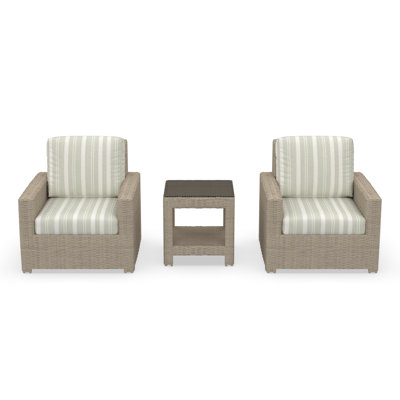 Outdoor Patio Lounge Chair With End Table Set And Sunbrella Cushions by Birch Lane