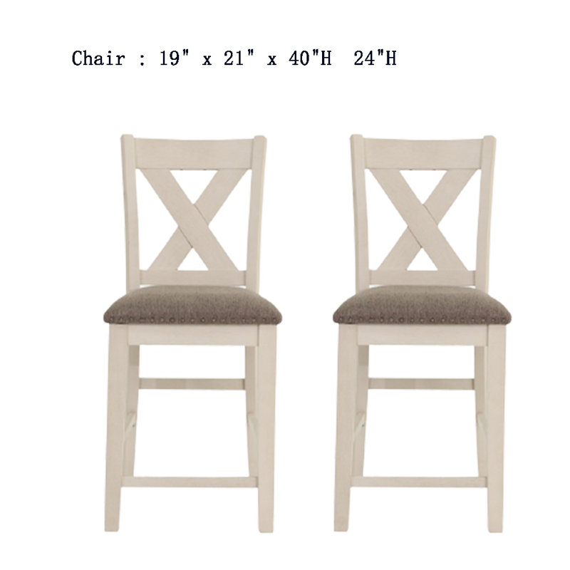 Tabouret de comptoir 24 po Radislav, Blanc