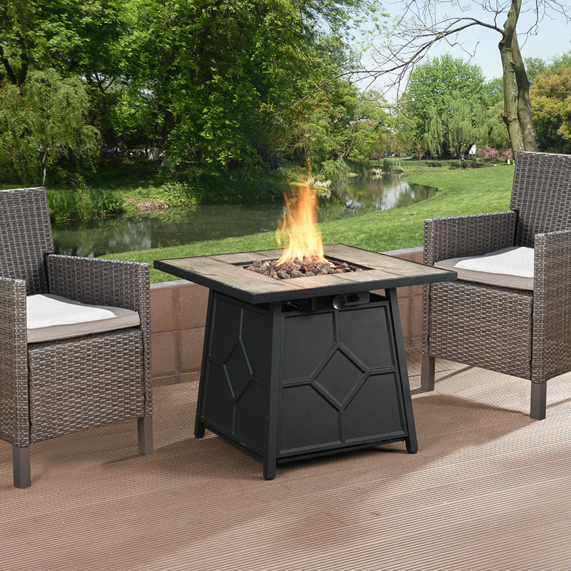 Sittig Square Stone Propane Smokeless Fire Pit Table