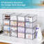 Tiroirs de rangement transparents empilables, ensemble de 12 bacs de rangement en acrylique avec poignées pour le maquillage, la salle de bain, le meuble-lavabo, l'armoire de cuisine, le garde-manger et l'organisation à la maison