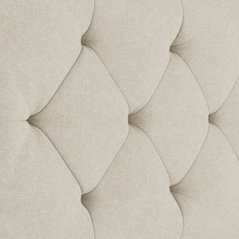 Tête de lit tapissier à hauteur ajustable, beige grand, Beige, Grand lit