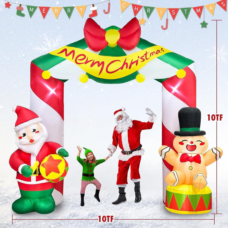 Ensemble gonflable père Noël, pain d'épice