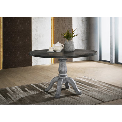 Iris Round Pedestal Wood Dining Table