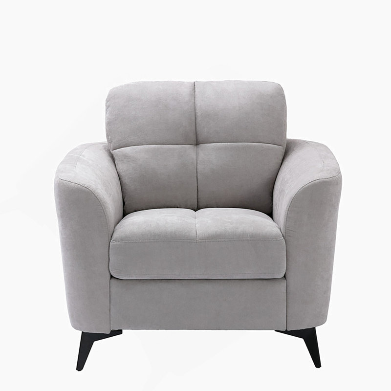 39"W Light Gray Woven Fabric Chair, Light Gray