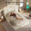 Structure de lit tapissier grand avec tête de lit 5,9 po, lit plateforme entièrement rembourré, coins arrondis doux et silencieux pour la chambre principale / chambre d'amis, assemblage facile en 15 minutes, crème-1229927137-1229927136