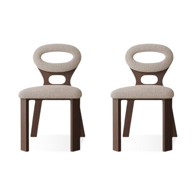 Beige Solid back side Chair(Set of 2)