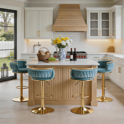 Christal Swivel Adjustable Height Bar Stool