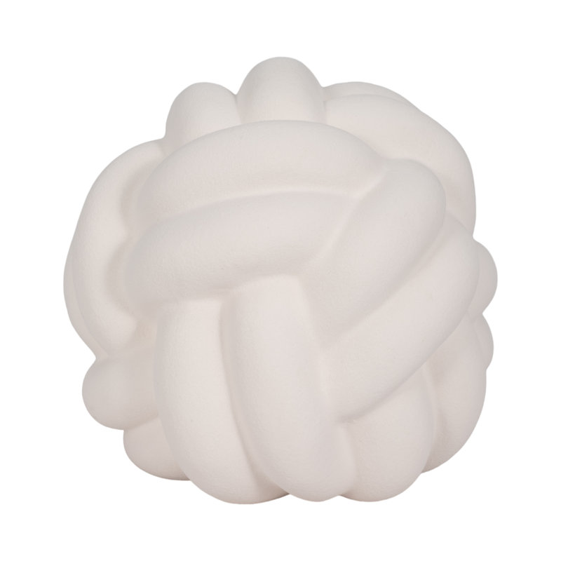 Hershman Knot Orb Rough Texture, White, 8" H x 9" W x 9" D