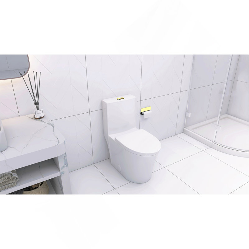 Toilette allongée une pièce - blanc