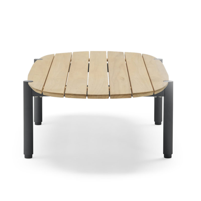 Terra Outdoor Oval Teak Coffee Table, Charcoal