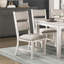 Ensemble de salle à manger 7 pièces avec chaises rembourrées, placage de bois massif blanc, 6 sièges