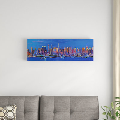 « view of manhattan horizon, new york city, new york state, usa i », reproduction de photo sur toile