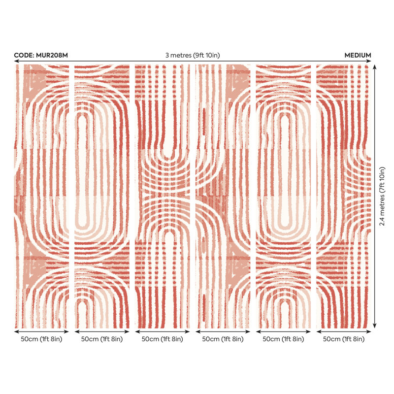 Matte Non-Pasted Wall Mural, 240cm L x 300cm W, Orange