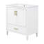 Meuble-lavabo cannelé élégant avec lavabo en céramique-131376509