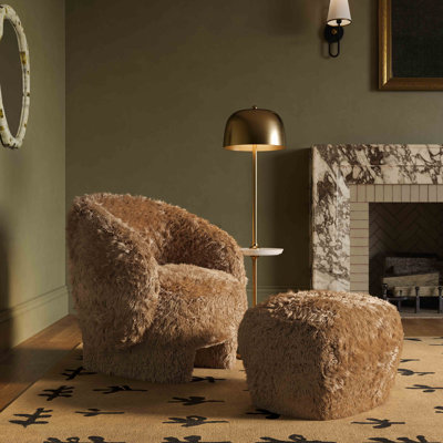 Amrita Vegan Shearling Ottoman