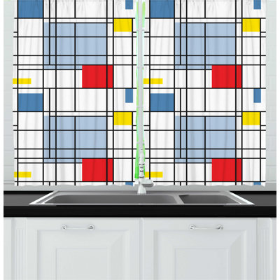 Geometric Tailored Kitchen Curtain