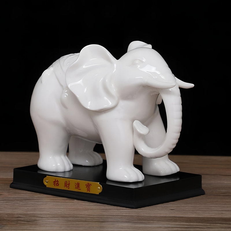 Figurine d'éléphant en céramique - Symbole de richesse et de bonne chance