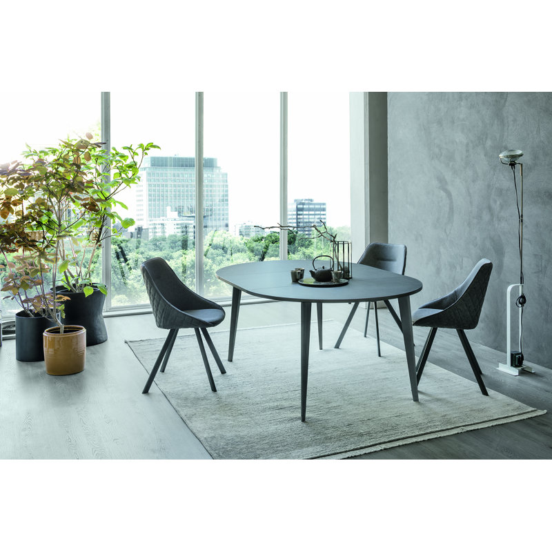 AIACE Dining Table, Transparent, Graphite, H77 x L240 x W90cm