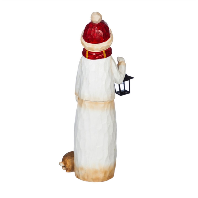 Statue solaire de bonhomme de neige