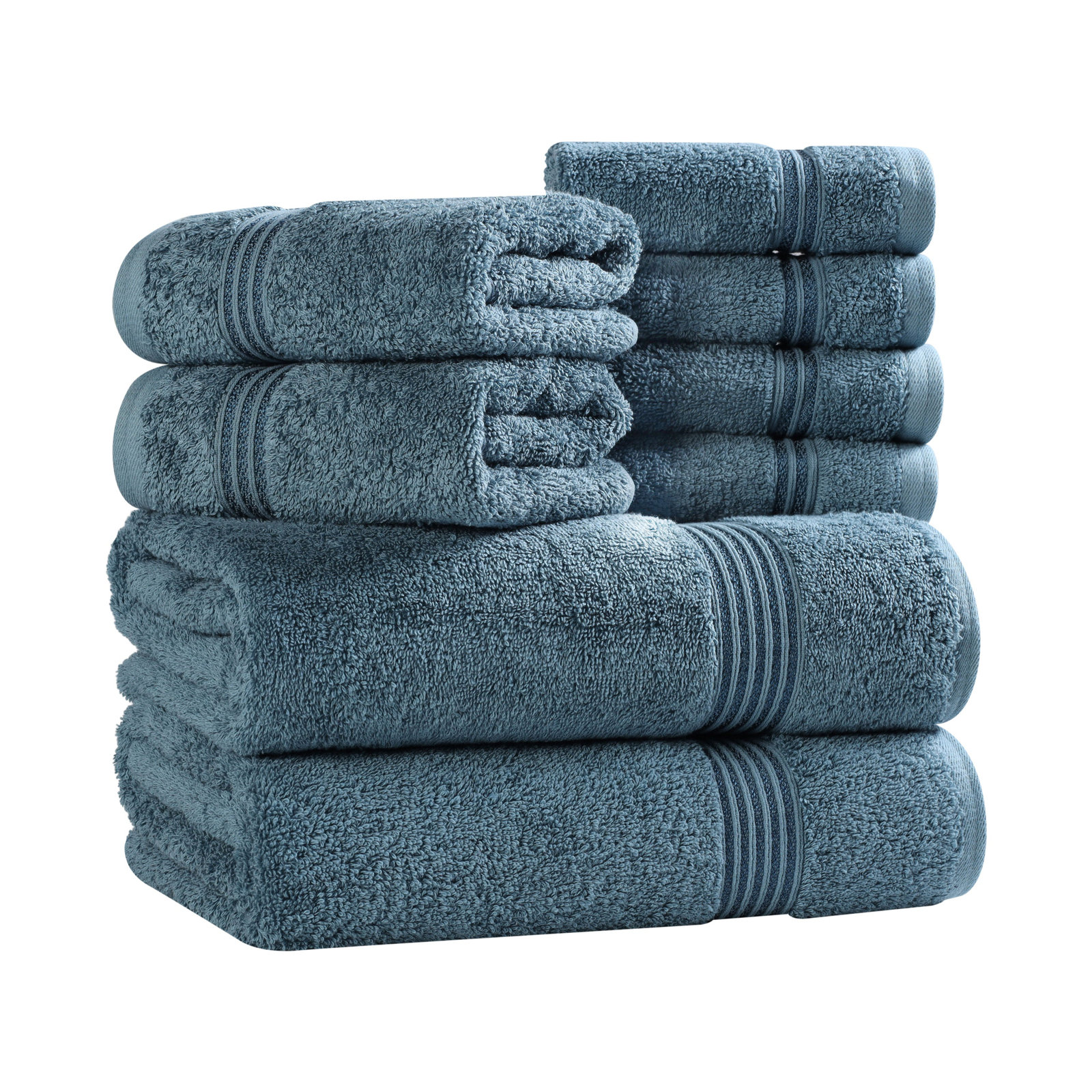 Alexia 8-Piece Egyptian Cotton Towel Set, Sapphire