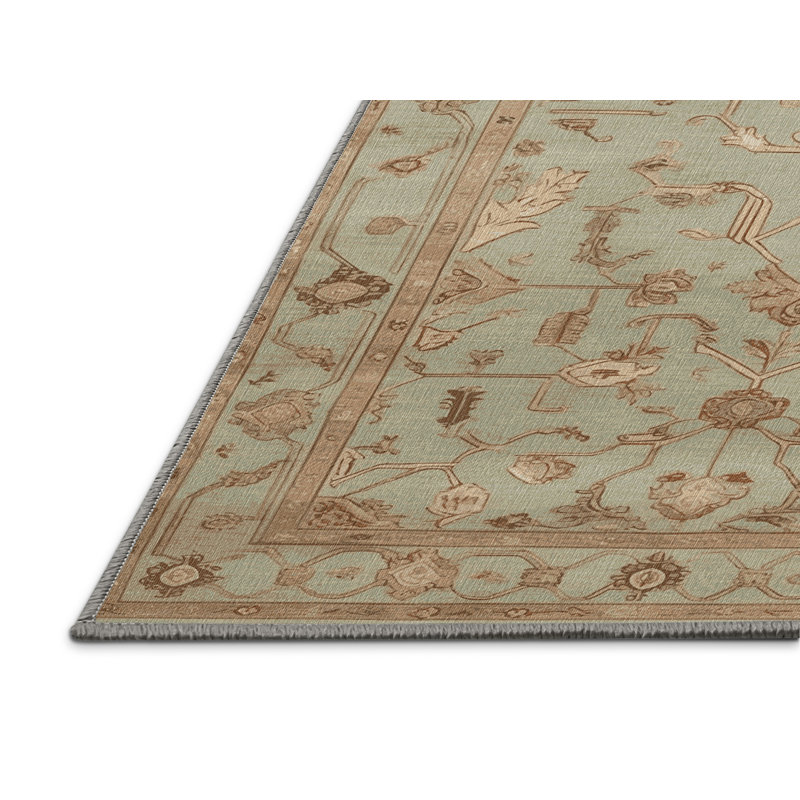 Tapis brun Afyon lavable à la machine, Rectangle 5 pi x 8 pi