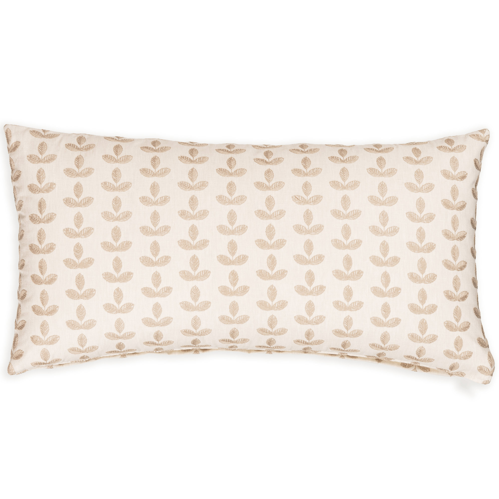 Birch Lane Trillium Throw Pillow Lumbar, Feather, Cream Floral