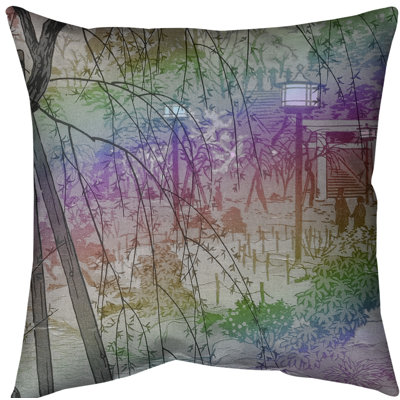 Kasamatsu Shiro Floral Reversible Throw Pillow