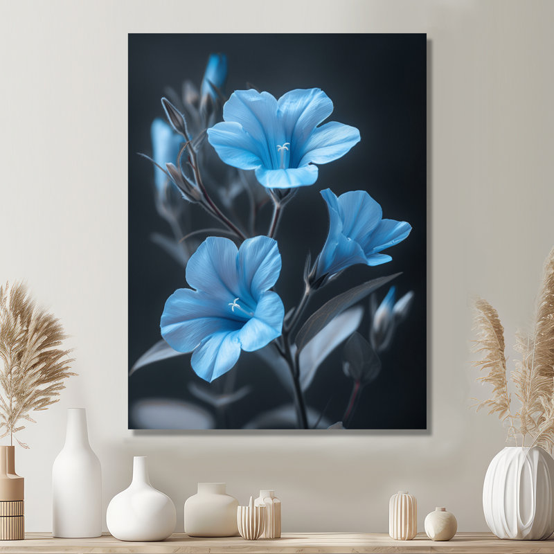 Monogramme de gloire du matin fleurs Natures Nuance - gloire du matin décoration murale, Toile tendue, H 12 po x l 20 po