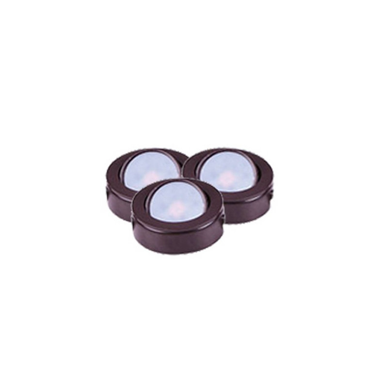 Statesboro 3 - Light LED Under Cabinet Puck Light, Anodized Bronze
