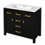 Meuble-lavabo 36 po avec lavabo en céramique-642989575