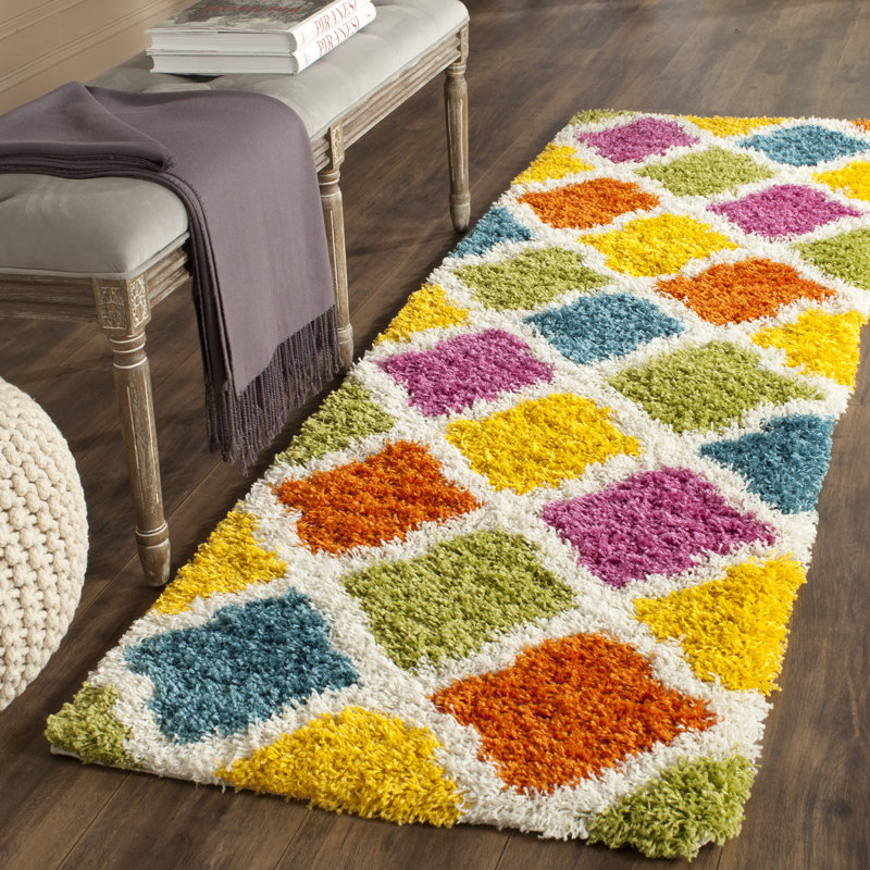 Ivory Performance Geometric Rug, Rectangle 2'3" x 5'