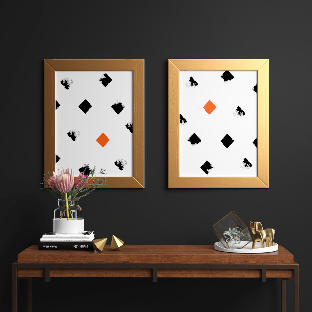 Pelfrey White Satin Mica Picture Frame - Set of 2 (Set of 2) Mercury Row® Picture