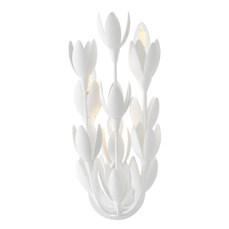 Flora Three-Light Handmade Wall Sconce by Lisa McDennon, Textured Plaster