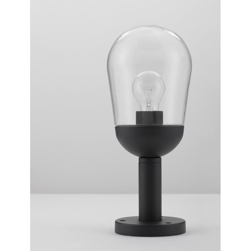 Dark Grey Metal Bollard Light, 37cm H x 15cm W x 15cm D