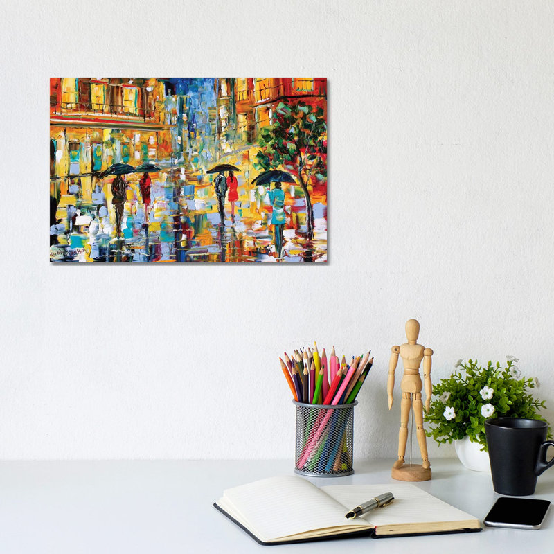 New Orleans Rainy Glow by Karen Tarlton - Wrapped Canvas Painting, 20.32 cm H x 30.48 cm W